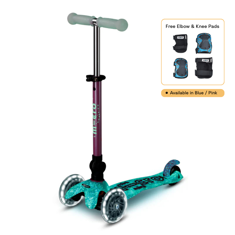 Mini Micro Deluxe Orion 可折疊滑板車 LED款 + 護肘與護膝組【立即預訂！3月中後出貨】