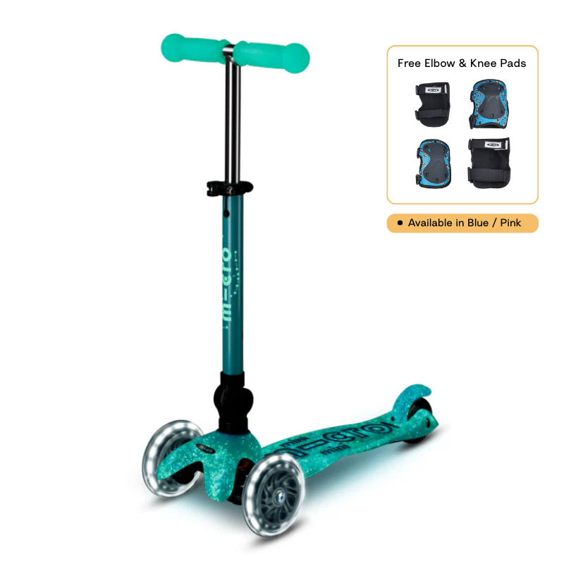 Mini Micro Deluxe Orion 可折疊滑板車 LED款 + 護肘與護膝組【立即預訂！3月中後出貨】