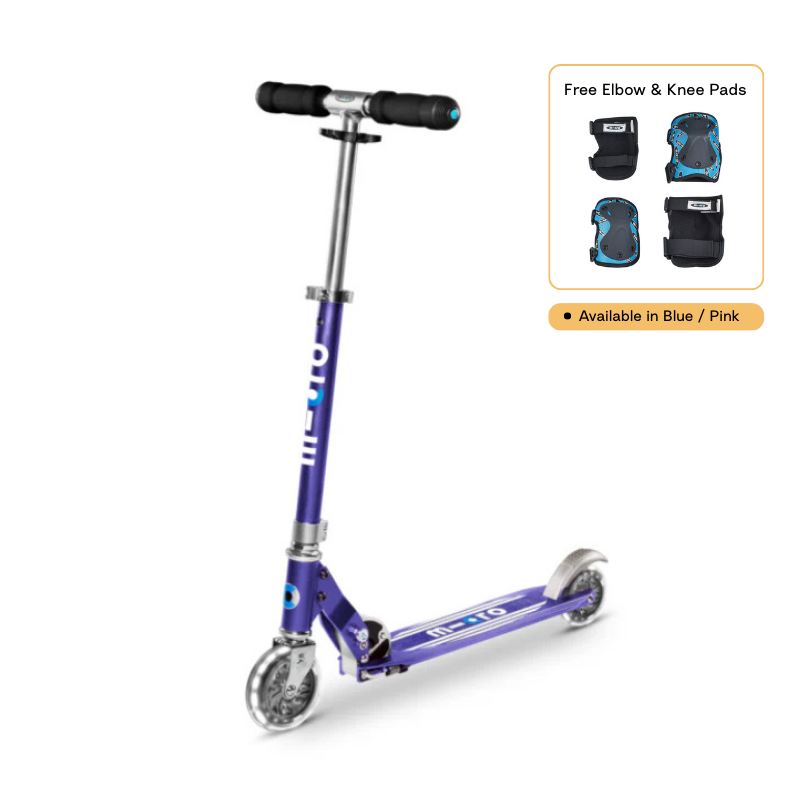 Micro Sprite 滑板車 LED款 + 護肘與護膝組