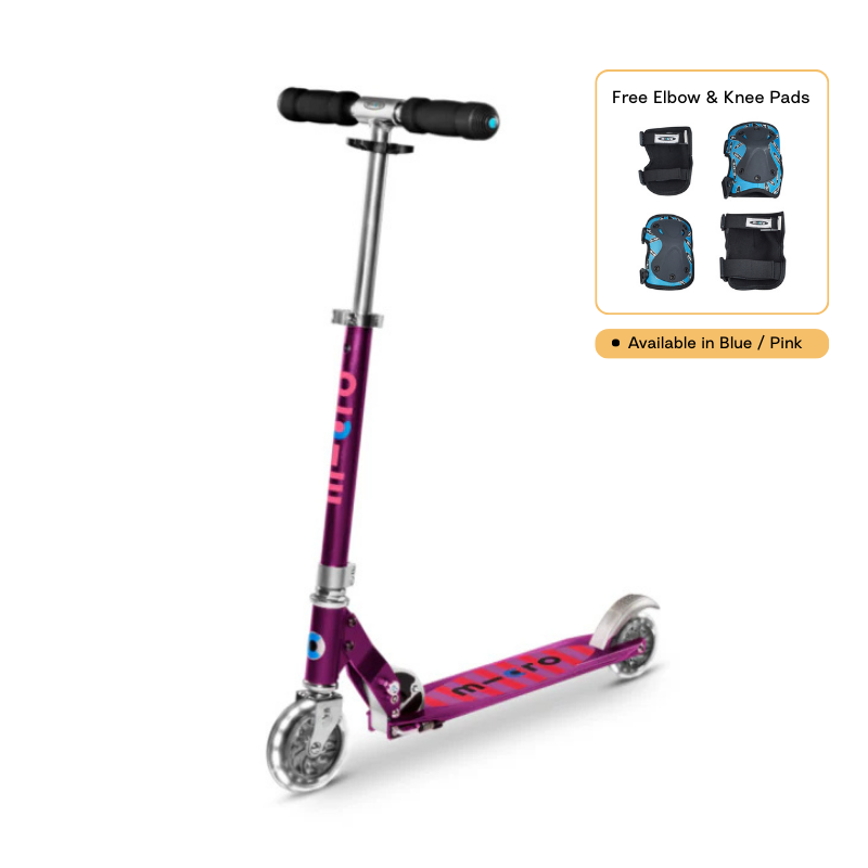 Micro Sprite 滑板車 LED款 + 護肘與護膝組