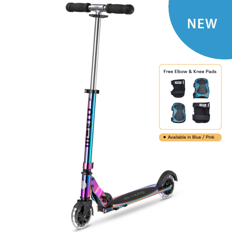 Micro Sprite 滑板車 LED款 + 護肘與護膝組
