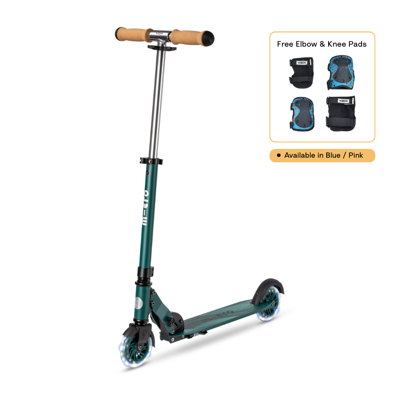 Micro Sprite 滑板車 LED 環保款 + 護肘與護膝組