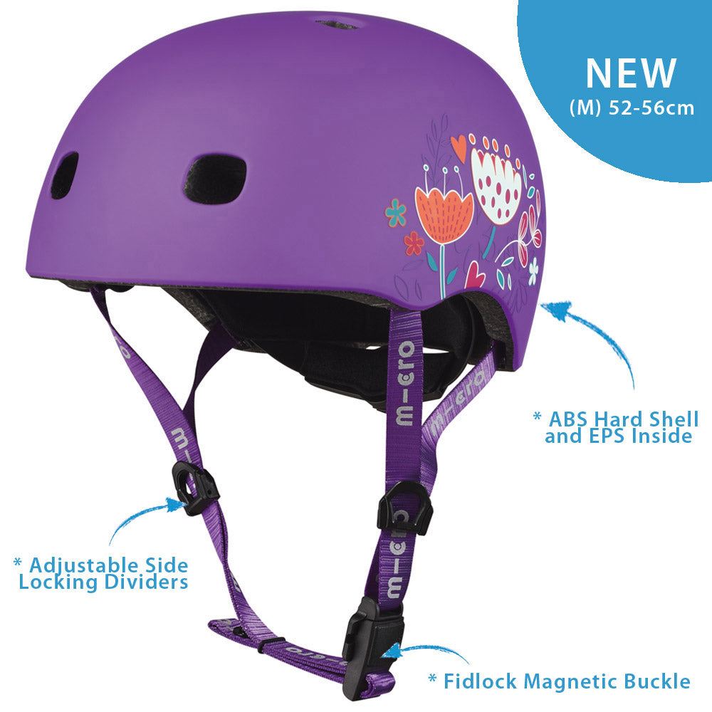 Micro Helmet Lightweight Floral Purple – Micro Scooters Hong Kong