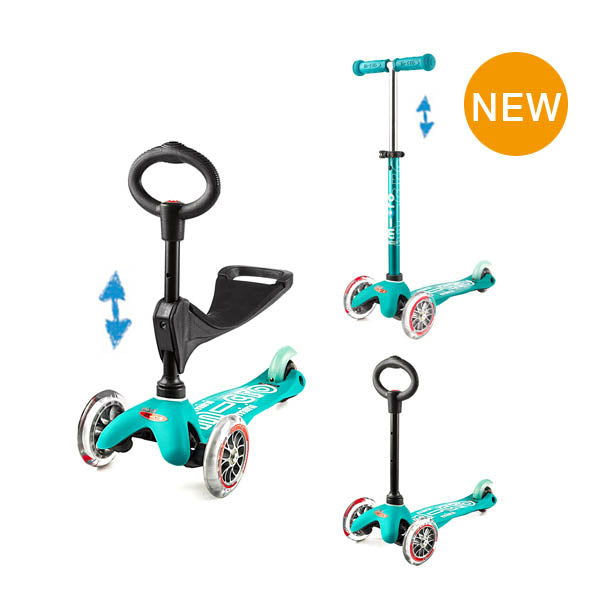 Mini Micro 三合一豪華滑板車 水藍